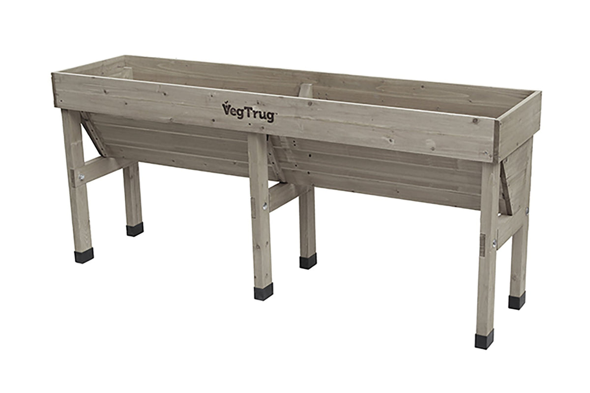 VegTrug Wooden Raised Planter Medium Wallhugger - Grey Wash