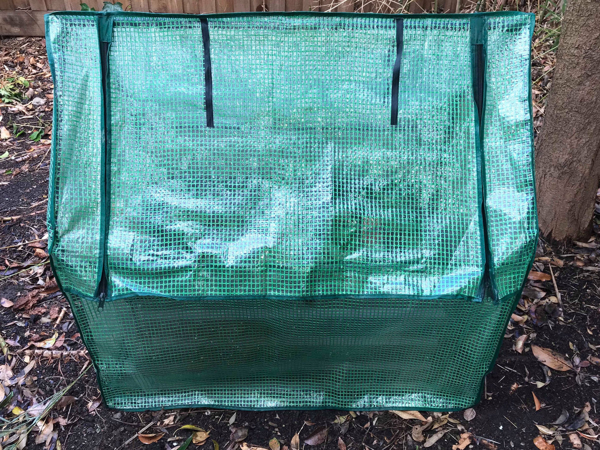 Greenlife Patio Garden Bed with Base Slate Grey + Drop Over Greenhouse 880 x 580 x 820
