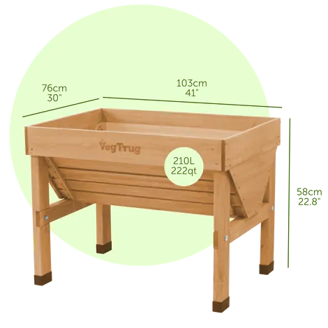 VegTrug Wooden Raised Planter Small - Natural