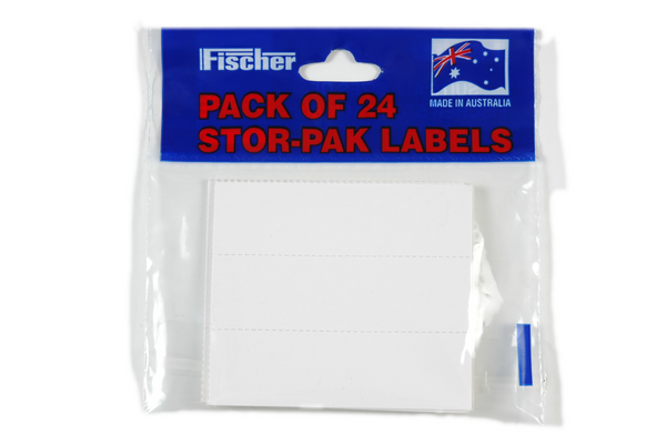 Fischer Pack of 24 Front of Bin Cardboard Labels - White