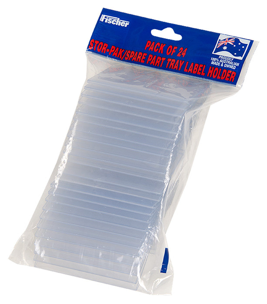 Fischer Pack of 24 Plastic Label Holders - Clear