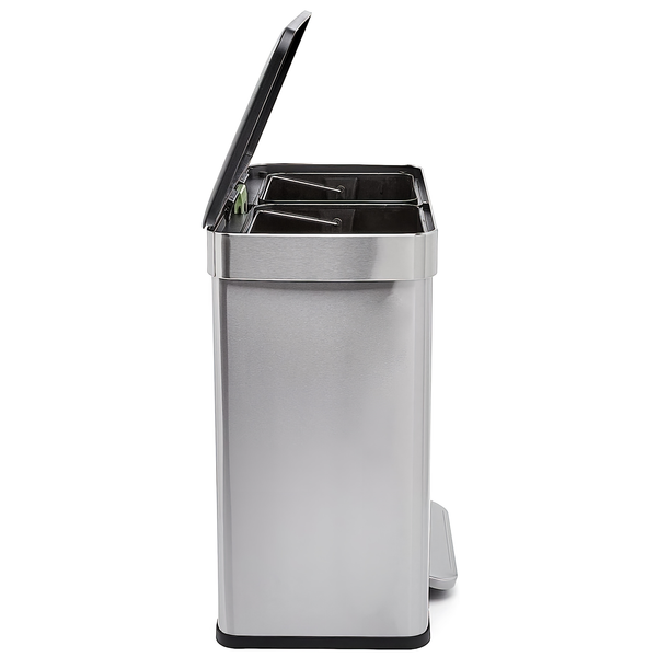 Stainless Steel 2 Compartment Pedal Bin - 2 x 30L
