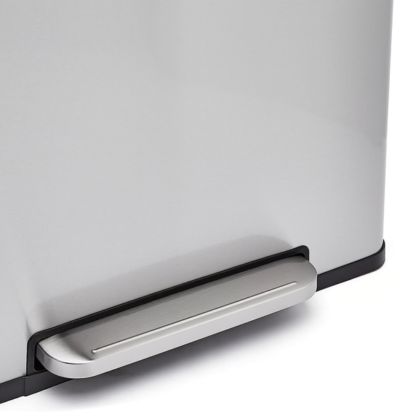 Stainless Steel 2 Compartment Pedal Bin - 2 x 30L