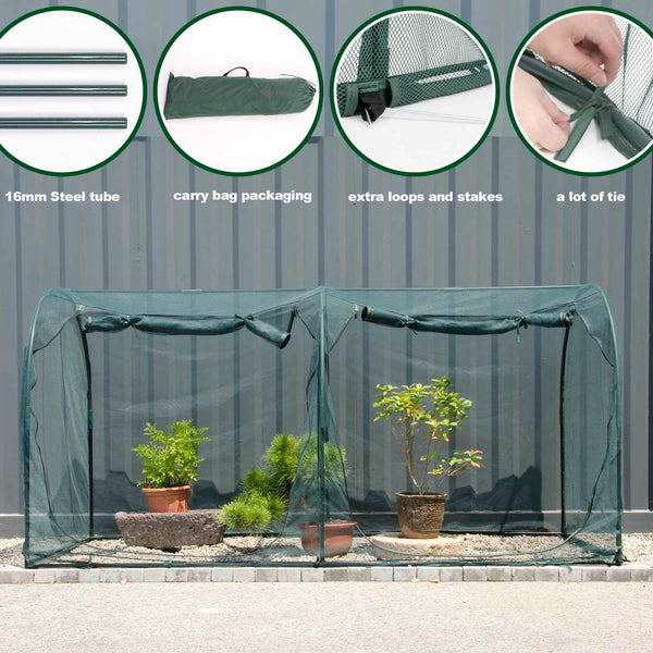 Maze Metal Frame Net Garden Tunnel - 2500L x 1250W x 1250H