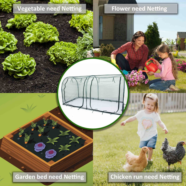 Maze Metal Frame Net Garden Tunnel - 2500L x 1250W x 1250H