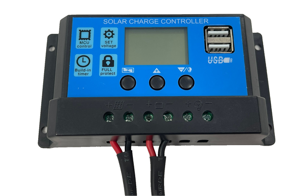 SupplyWorks 20A PWM Solar Controller, Anderson Plugs & USB Ports