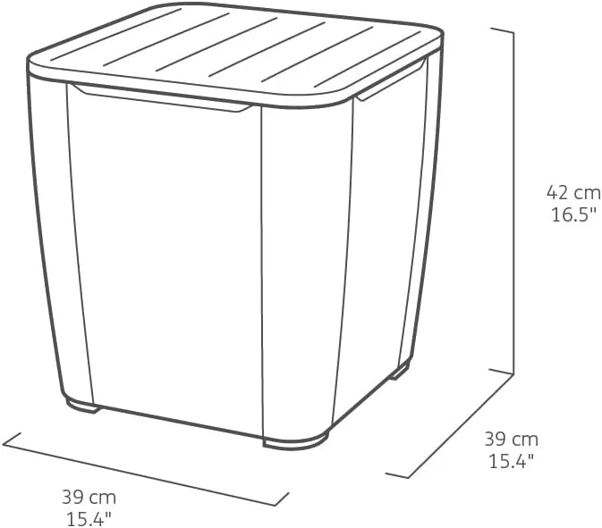Keter Luzon Flat Wicker 44L Outdoor Storage Box Table - Anthracite
