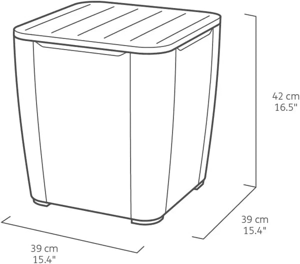 Keter Luzon Flat Wicker 44L Outdoor Storage Box Table - Anthracite
