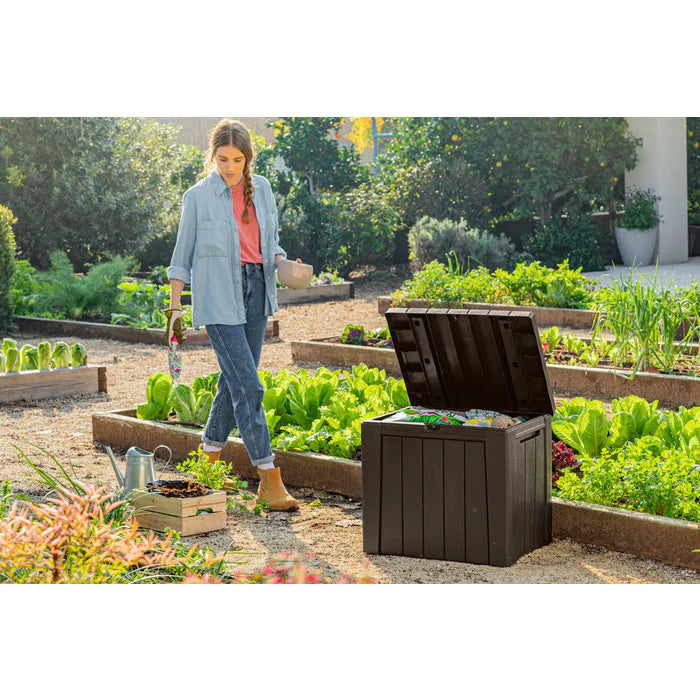 Keter Urban Box 2 in 1 - 113L Storage Box and Seat - Brown