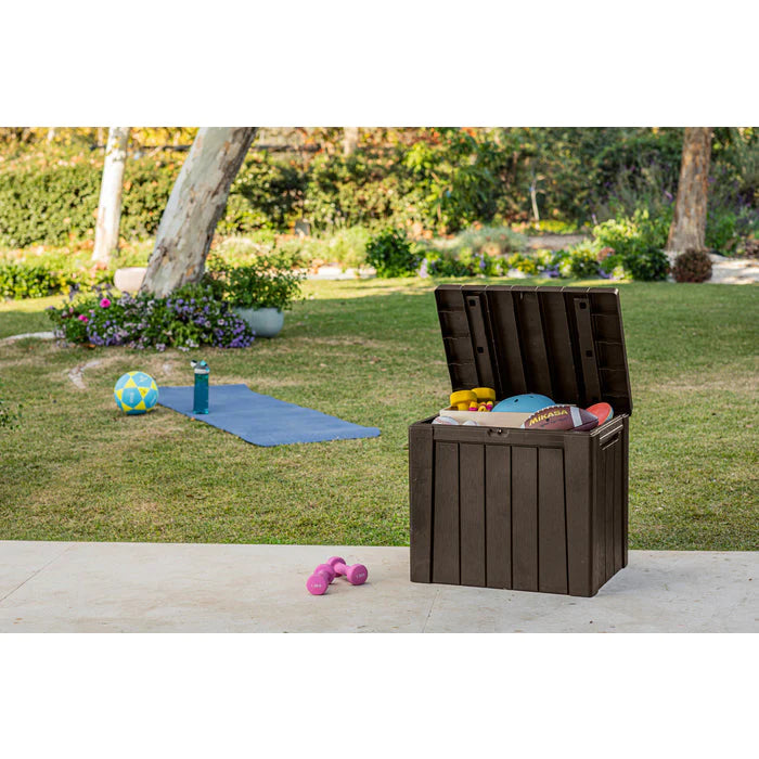 Keter Urban Box 2 in 1 - 113L Storage Box and Seat - Brown