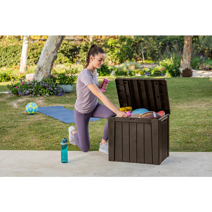 Keter Urban Box 2 in 1 - 113L Storage Box and Seat - Brown