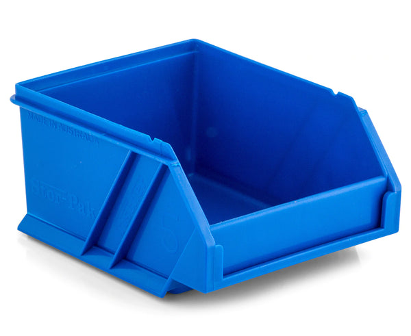 Fischer Plastic Small Stor-Pak 5 Bins with Hanging Rail Kit - Blue