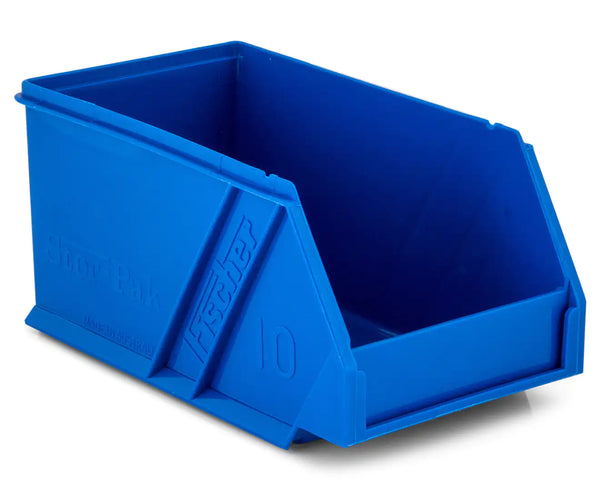 Fischer Plastic Medium Stor-Pak 10 Bins with Hanging Rail Kit - Blue