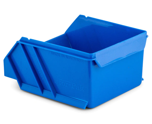 Fischer Plastic Small Stor-Pak 5 Bins with Hanging Rail Kit - Blue