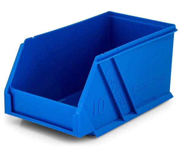 Fischer Plastic Medium Stor-Pak 10 Bins with Hanging Rail Kit - Blue