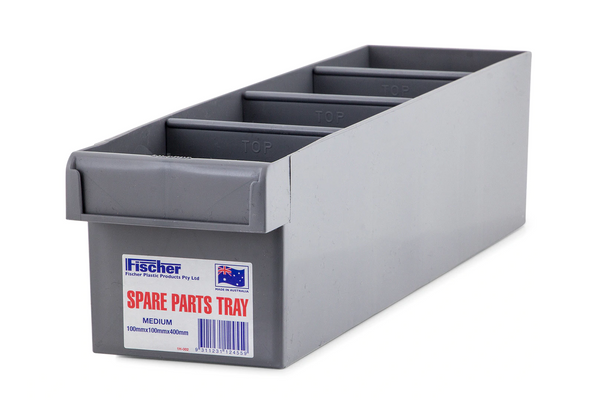 Fischer Plastics Spare Parts Tray 100W x 100H x 400D mm Grey