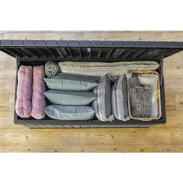 Keter Darwin Short 380L Storage Box - Black and Grey