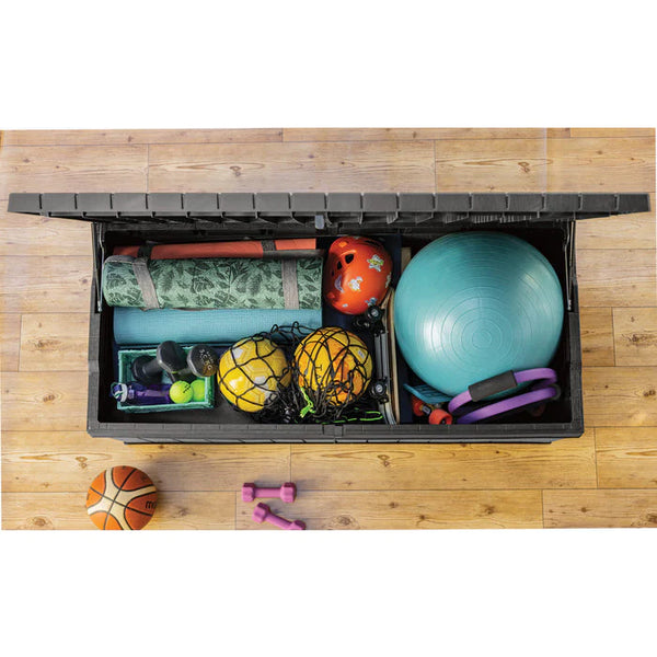Keter Darwin Short 380L Storage Box - Black and Grey