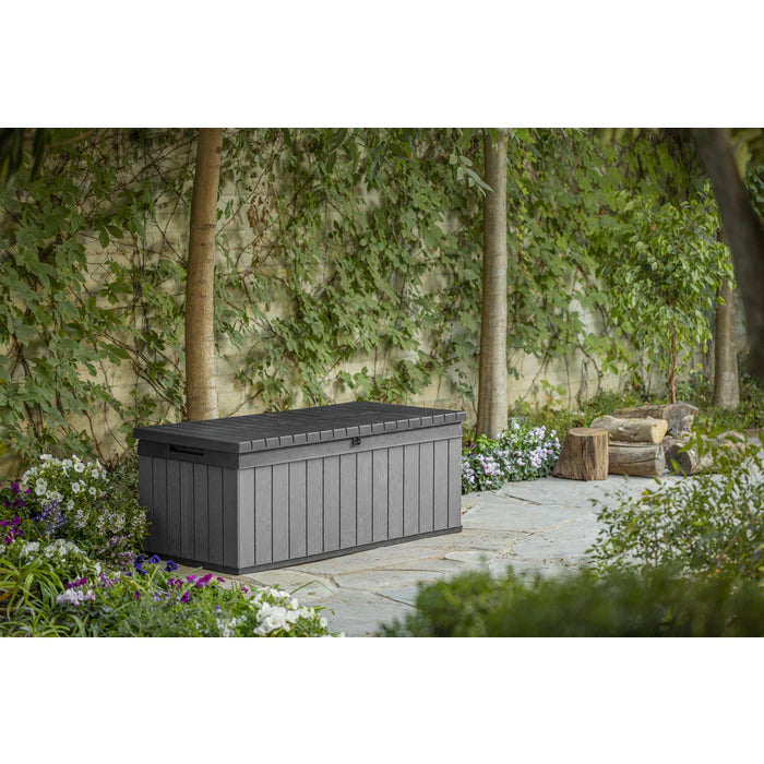 Keter Darwin Short 380L Storage Box - Black and Grey