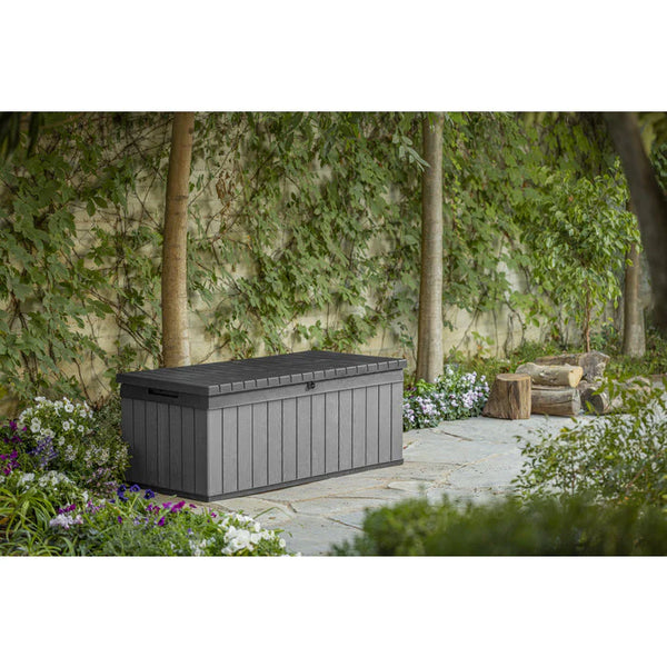Keter Darwin Short 380L Storage Box - Black and Grey