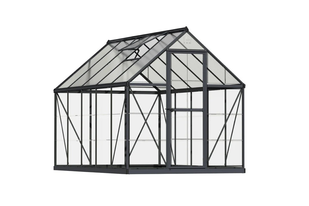 Maze Hybrid Polycarbonate Greenhouse 6' x 10' Grey (1.9m x 3.1m)