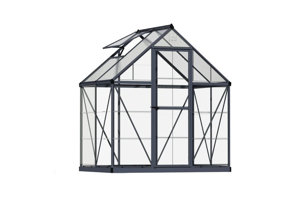 Maze Hybrid Polycarbonate Greenhouse 6' x 4' Grey (1.9m x 1.3m)