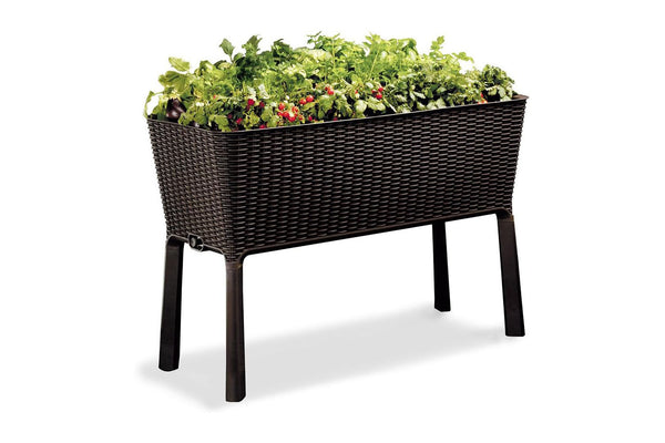 Keter Easy Grow Resin Self Watering Raised Garden Planter Dark Brown