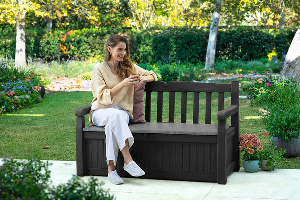 Keter Eden 265L Storage Bench - Dark Grey