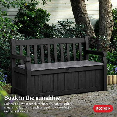 Keter Eden 265L Storage Bench - Dark Grey