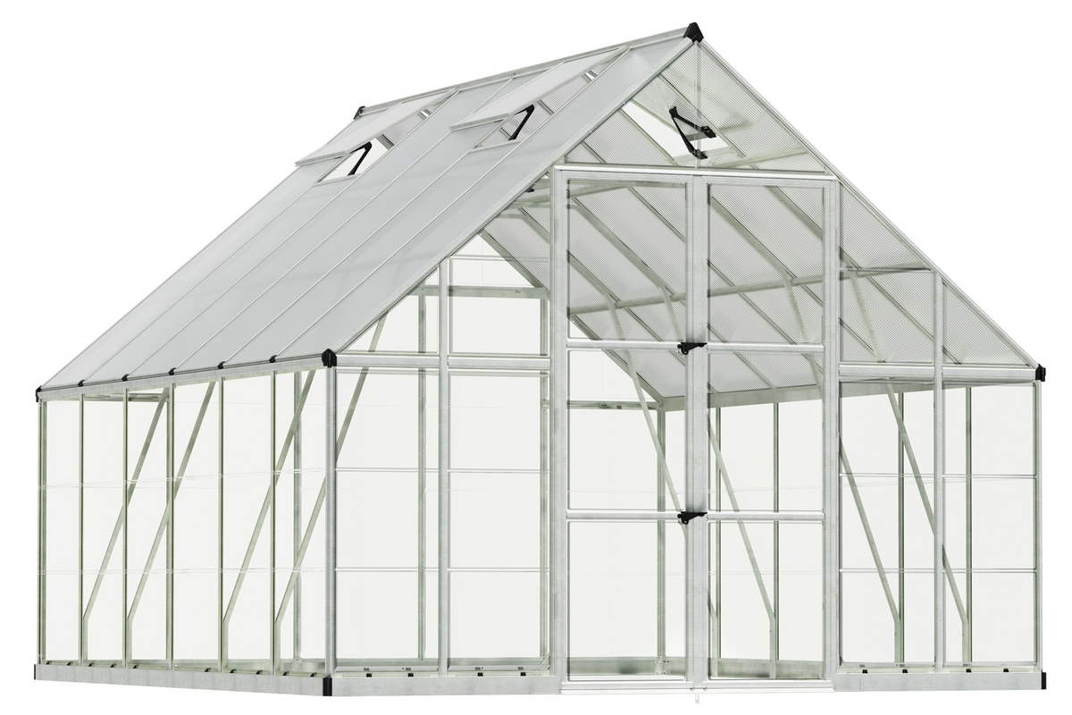 Maze Balance Polycarbonate Greenhouse 10' x 12' Silver (3.1m x 3.7m)