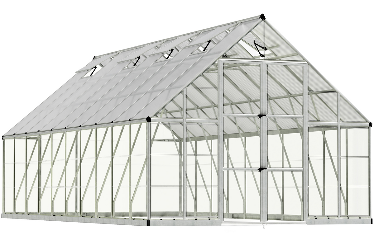 Maze Balance Polycarbonate Greenhouse 10' x 20' Silver (3.1m x 6.1m)
