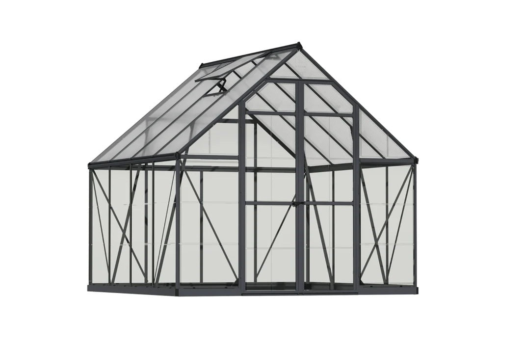 Maze Balance Polycarbonate Greenhouse 8' x 8' Grey (2.5m x 2.5m)