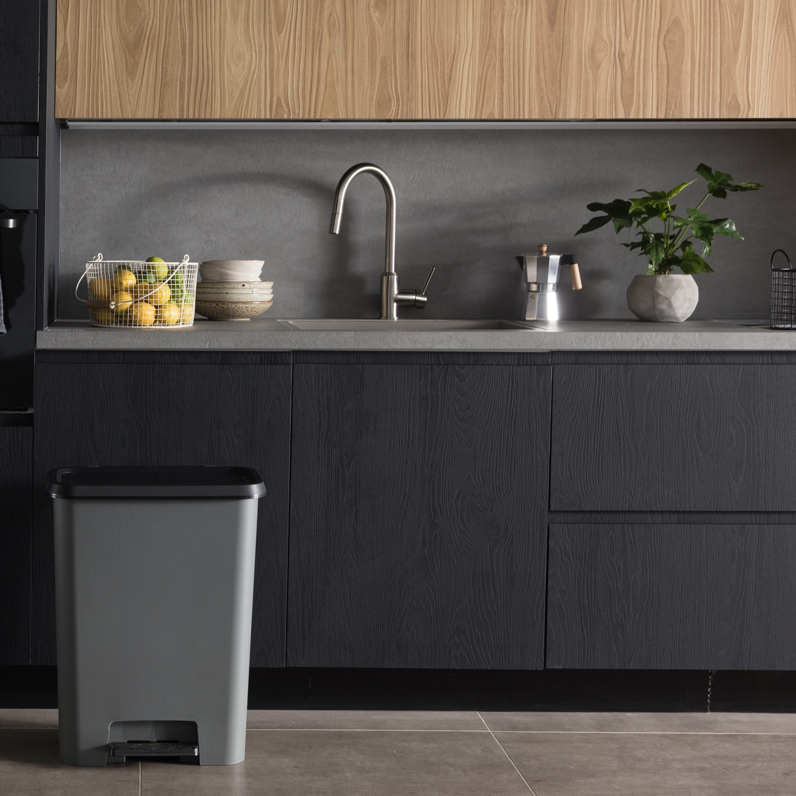 Curver Compattia Duo Pedal Bin – 2 X 23L – Grey