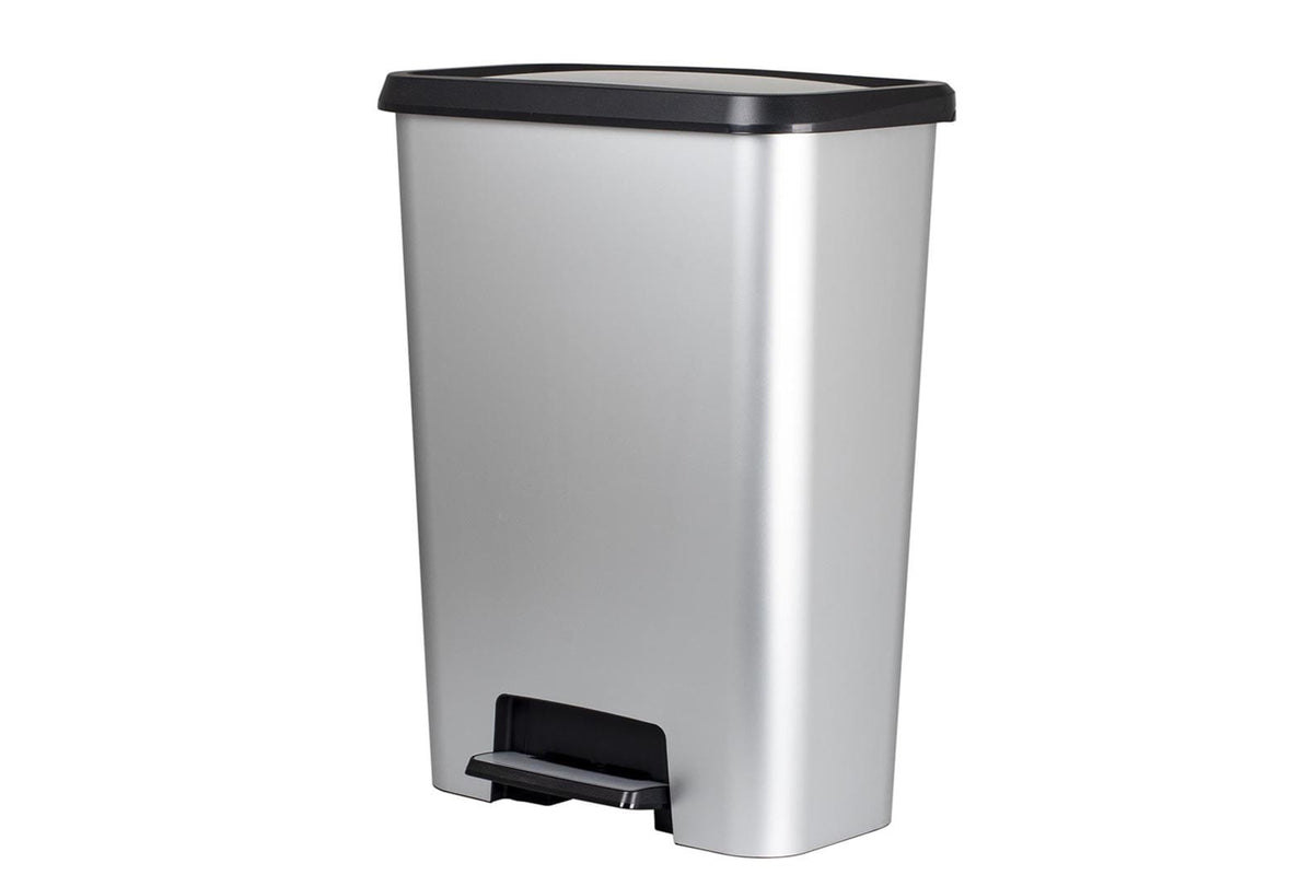 Curver Compattia Duo Pedal Bin – 2 X 23L – Steel Look