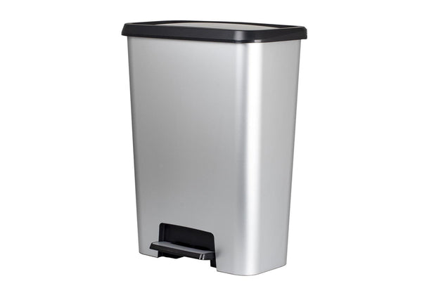 Curver Compattia Duo Pedal Bin – 2 X 23L – Steel Look