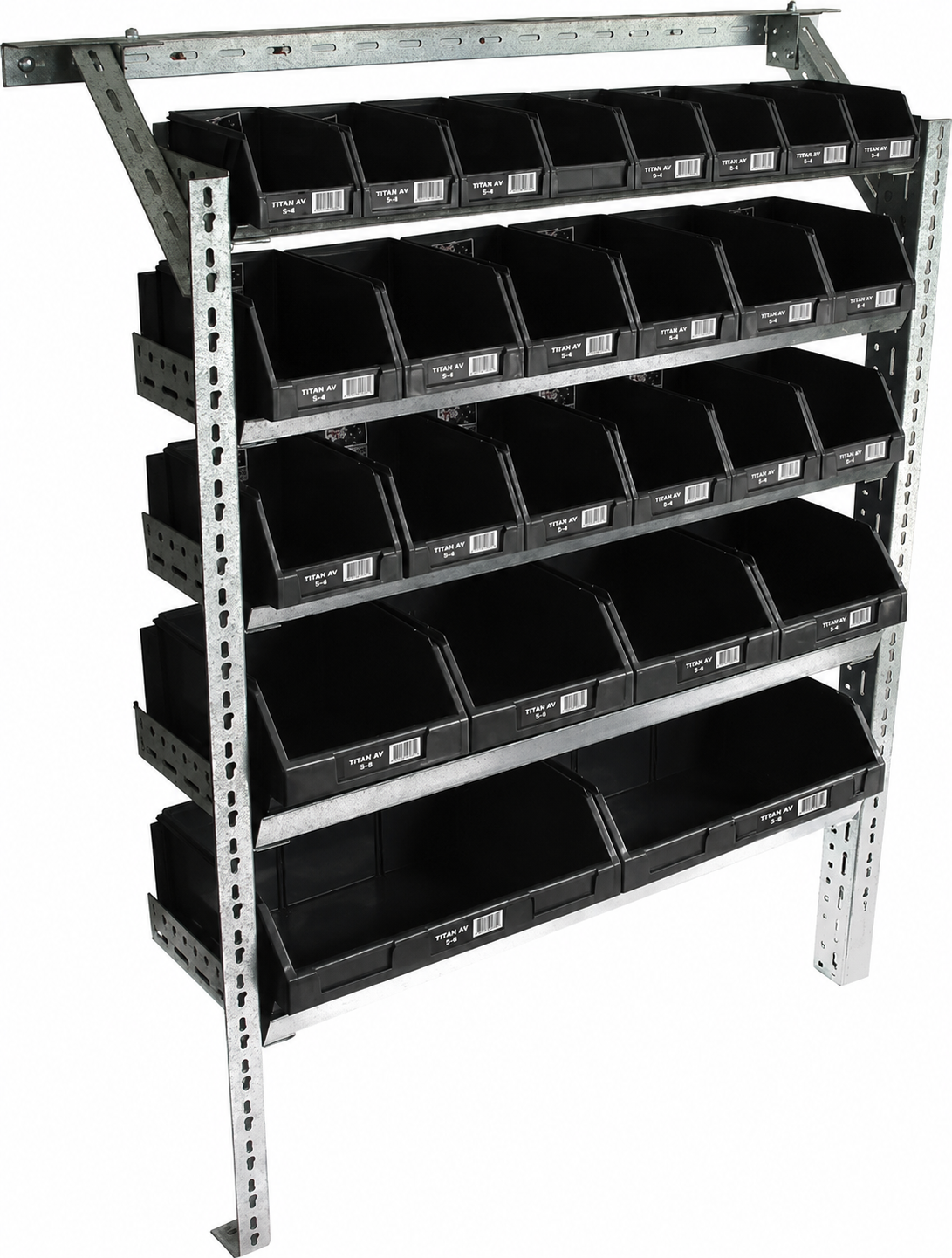 Summit Van Rack Shelving Storage Kit Frame with Fischer Plastic Bins