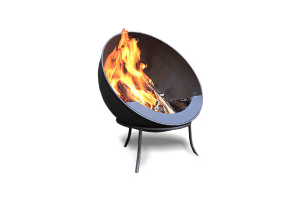 Greenlife Half Globe Stadium Style Fire Pit 61cm Multi-Angle - Black