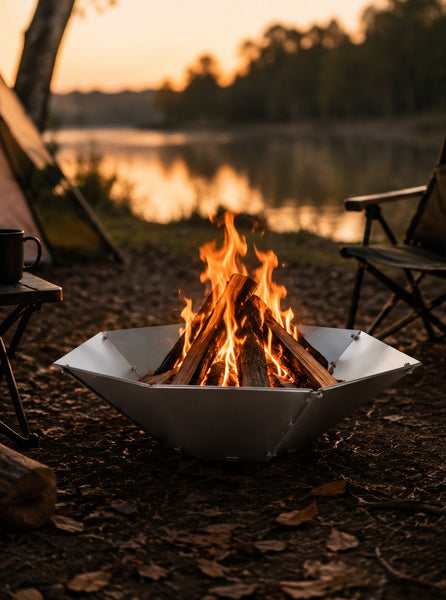 Greenlife Portable Camping Outdoor Fire Pit with Carry Bag - Stainless Steel