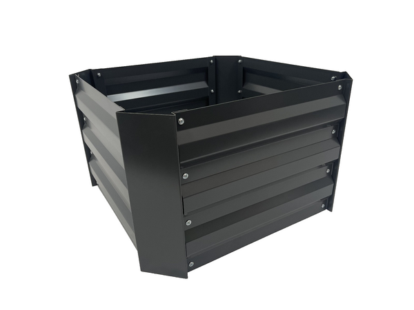 Greenlife Small Metal Raised Garden Bed 600 x 600 x 300mm Charcoal