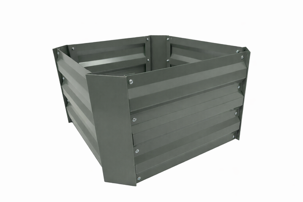 Greenlife Small Metal Raised Garden Bed 600 x 600 x 300mm Slate Grey