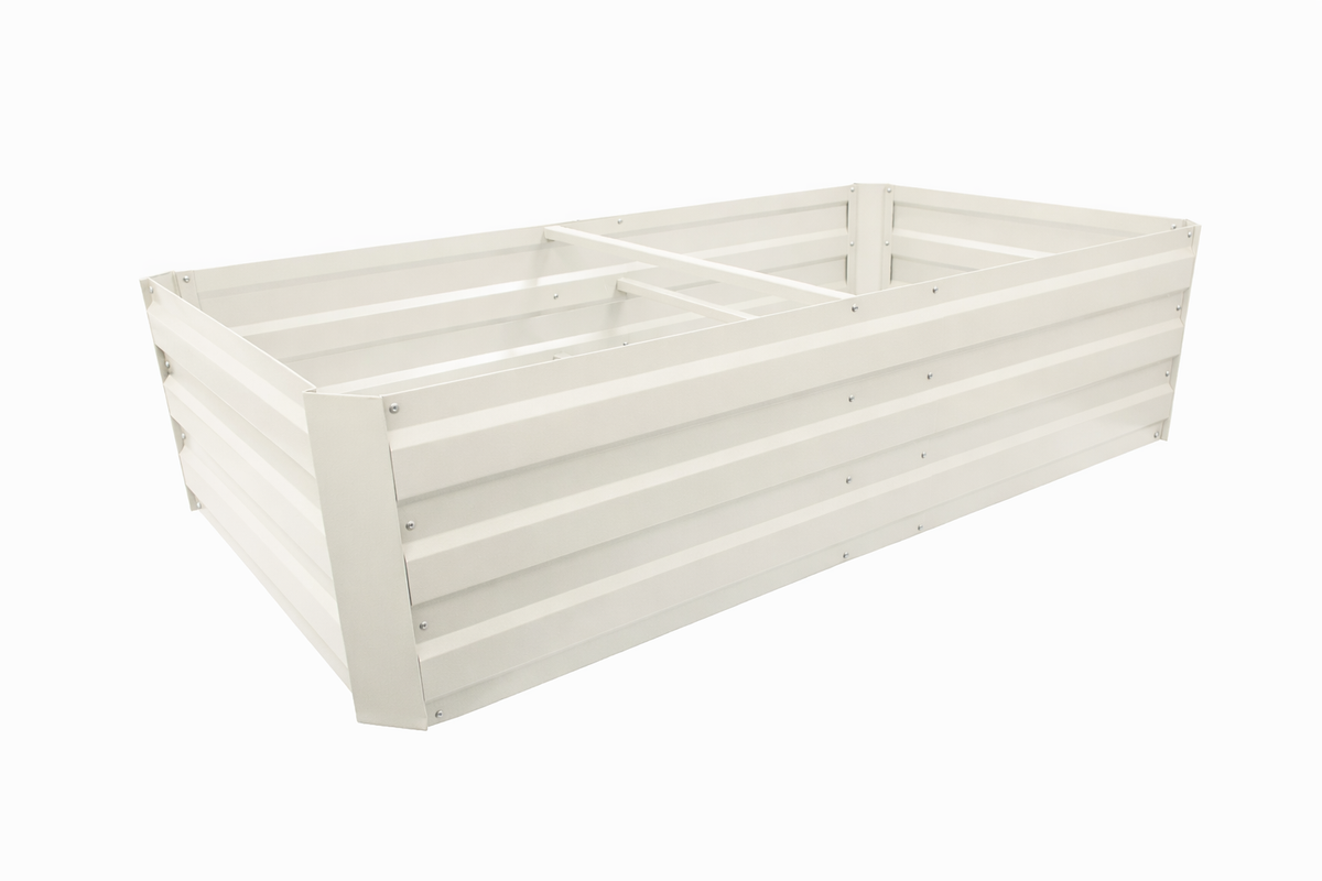 Greenlife Premium Large Raised Garden Bed with 4 Support Braces 1800 x 900 x 450mm Vintage White