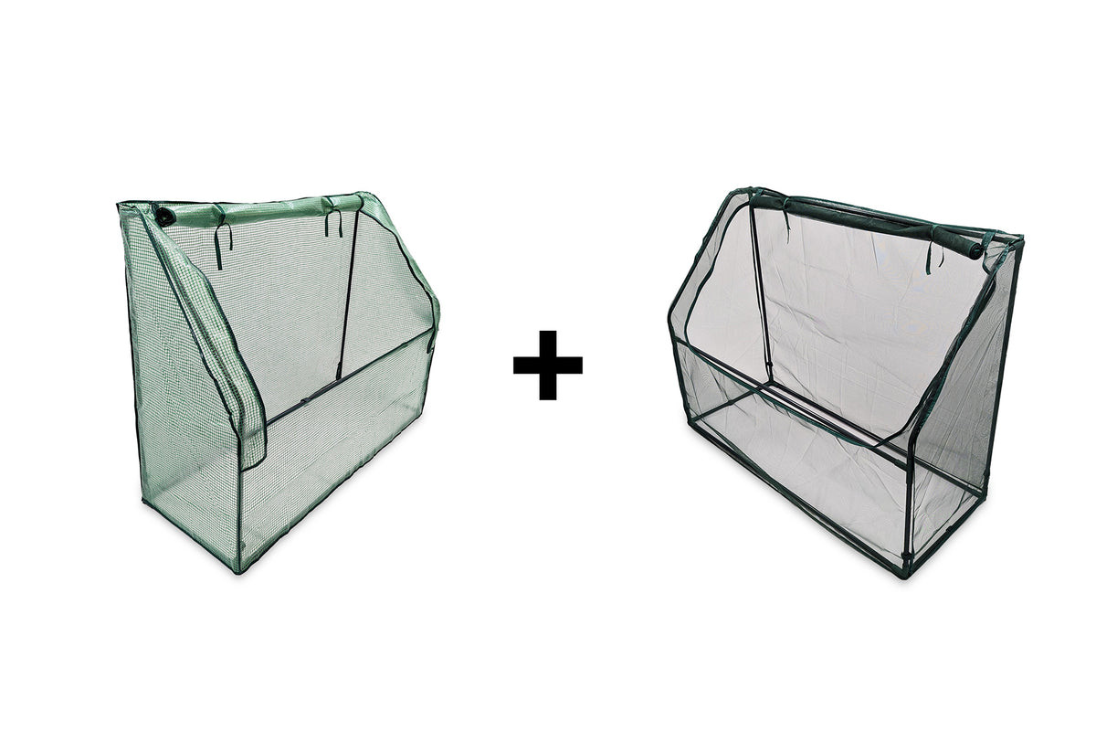 Greenlife Lean-To Drop Over PE Greenhouse + Netting Cover 1250 x 500 x 990mm