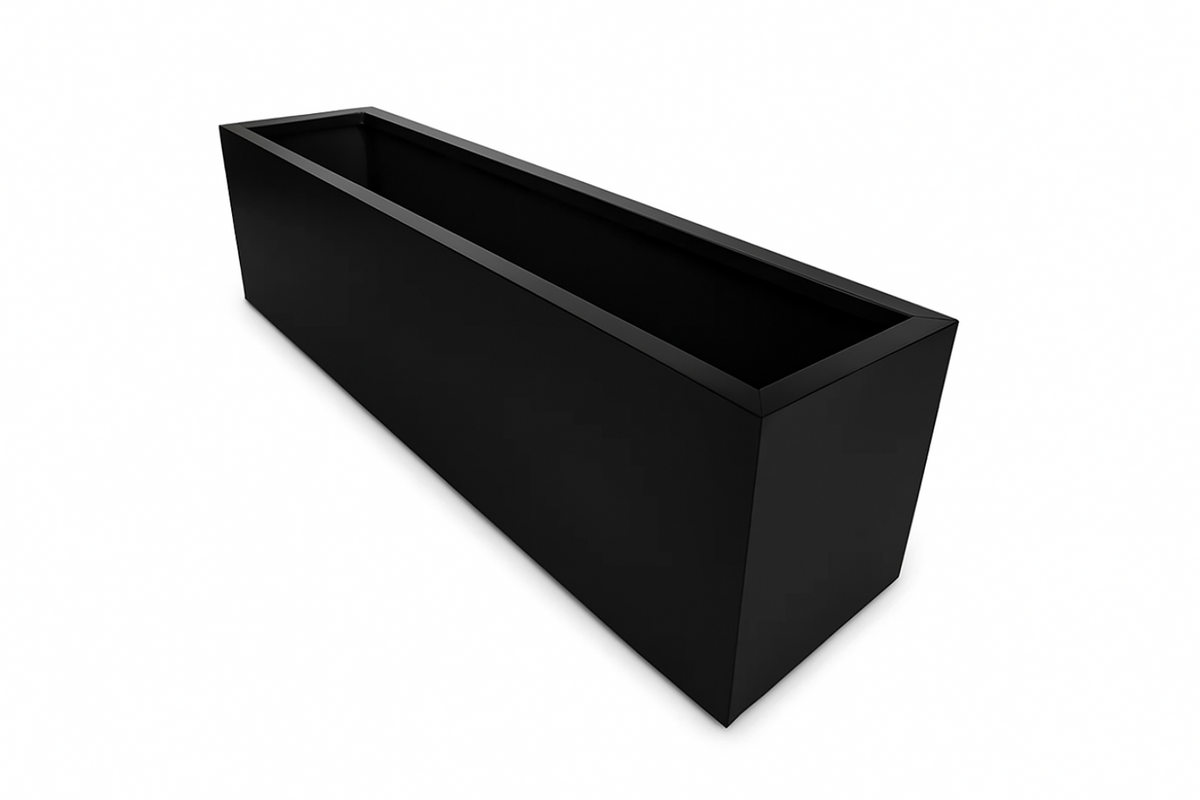 Greenlife Metal Designer Planter Box with Base 1200L x 300W x 300H Black