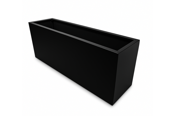 Greenlife Metal Designer Planter Box with Base 1200 x 340 x 400mm Black