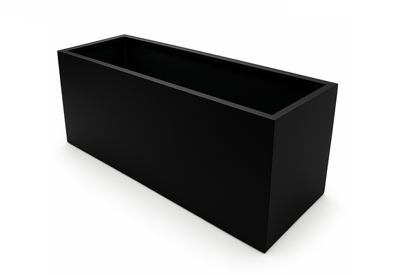 Greenlife Metal Designer Planter Box with Base 1200 x 400 x 500mm Black