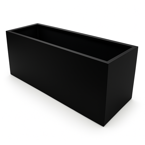 Greenlife Metal Designer Planter Box with Base 1200 x 400 x 500mm Black