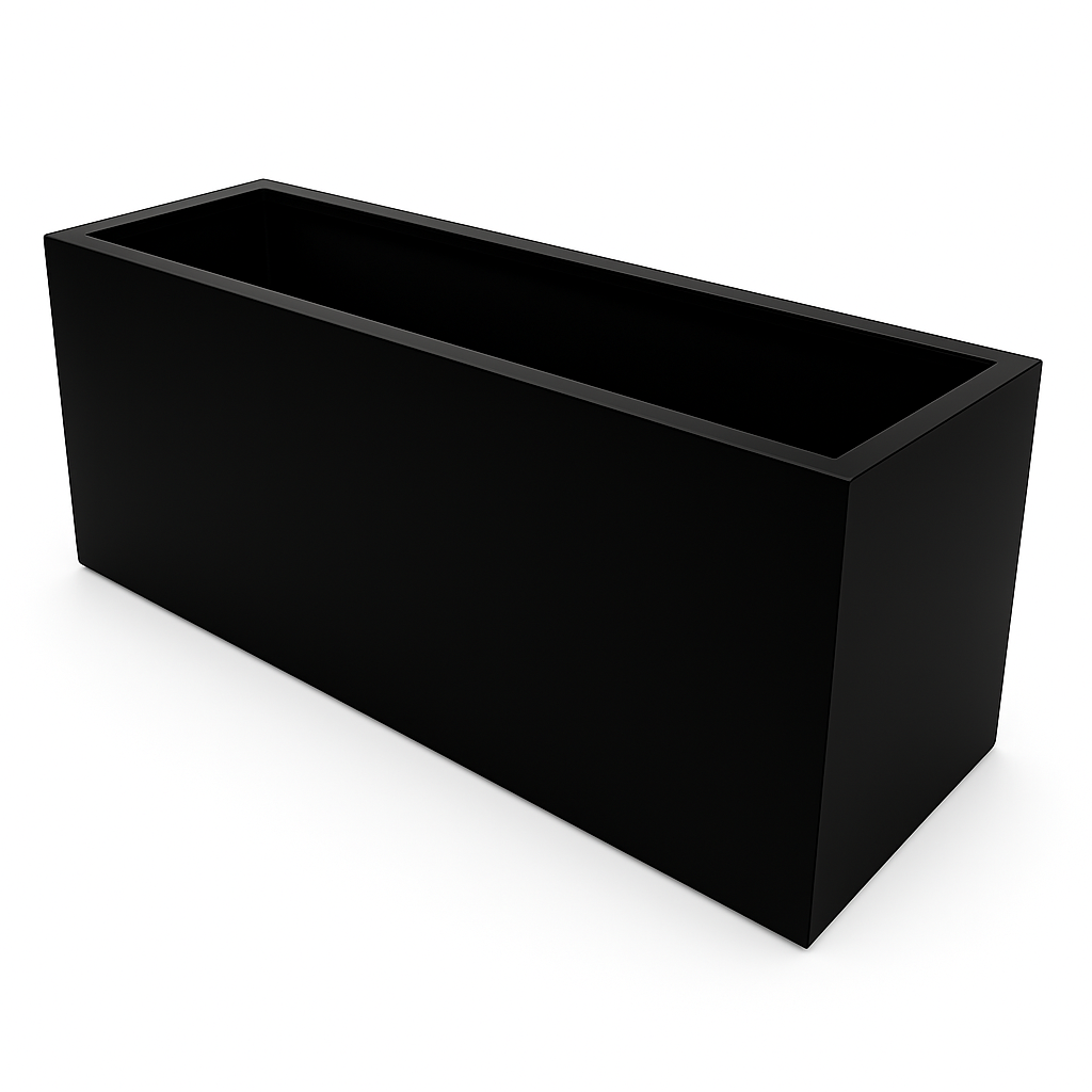 Greenlife Metal Designer Planter Box with Base 900 x 400 x 500mm Black