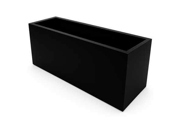 Greenlife Metal Designer Planter Box with Base 900 x 400 x 500mm Black