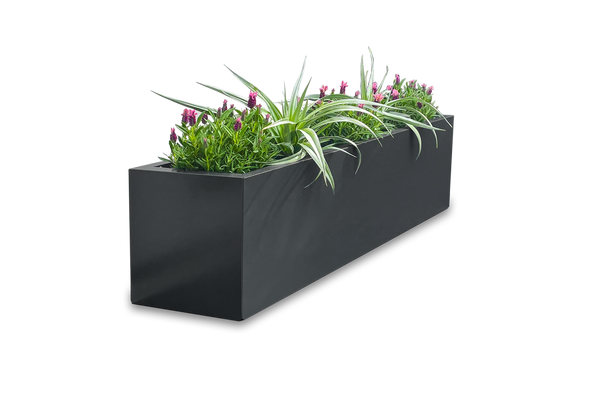 Greenlife Metal Designer Planter Box with Base 1200L x 300W x 300H Charcoal