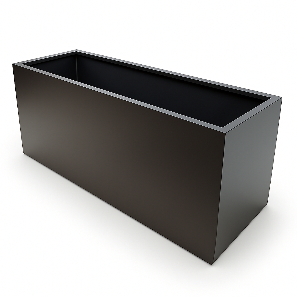 Greenlife Metal Designer Planter Box with Base 1200 x 400 x 500mm Charcoal